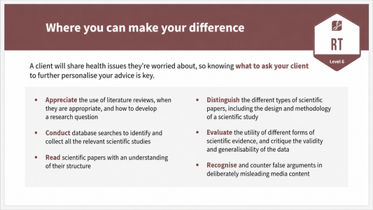 Infographic of learning outcomes for the Advanced Research Techniques™ certification